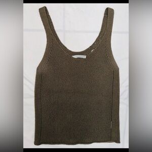 Vince Sweater Tank Top in Olive 100% Cotton